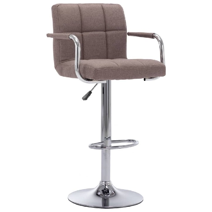 283418  Bar Stool Taupe Fabric