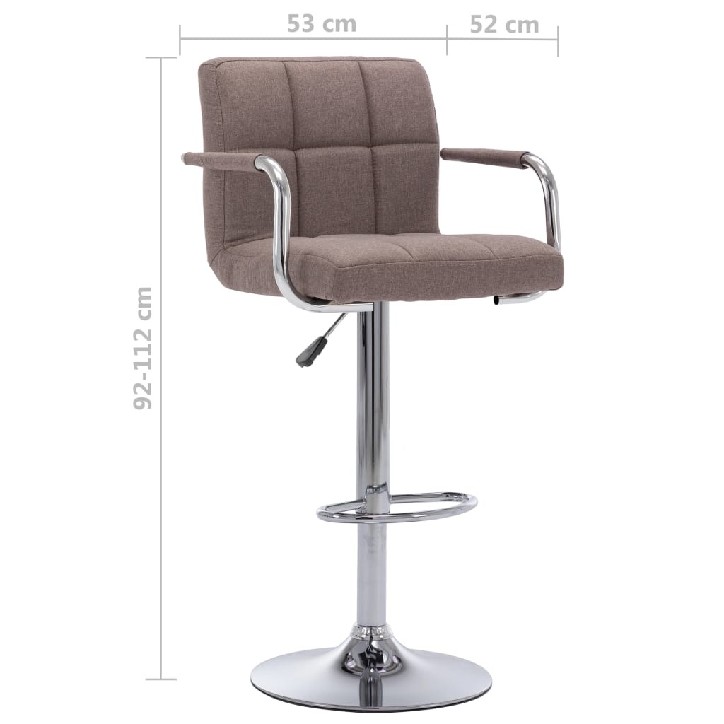 283418  Bar Stool Taupe Fabric