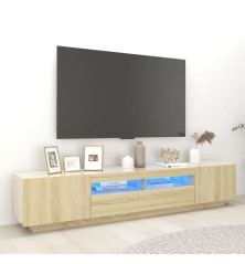 Televizoriaus spintelė su LED apšvietimu, ąžuolo, 200x35x40cm