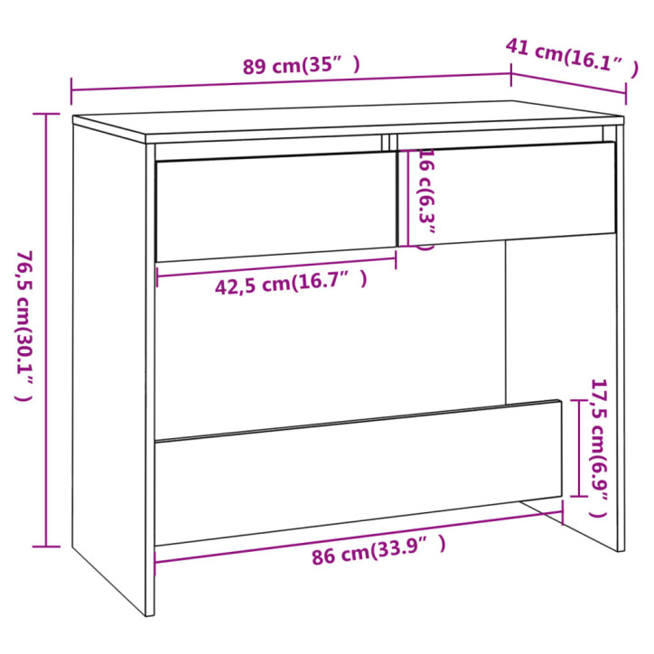 Konsolinis staliukas, betono pilkas, 89x41x76,5cm, plienas