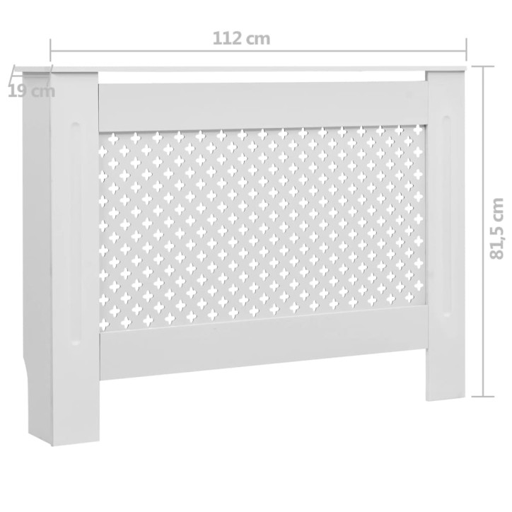 Radiatoriaus uždangalas, baltos sp., 112x19x81,5cm, MDF