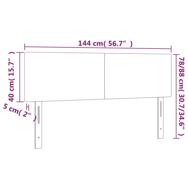 Galvūgalis su LED, tamsiai pilkas, 144x5x78/88cm, aksomas