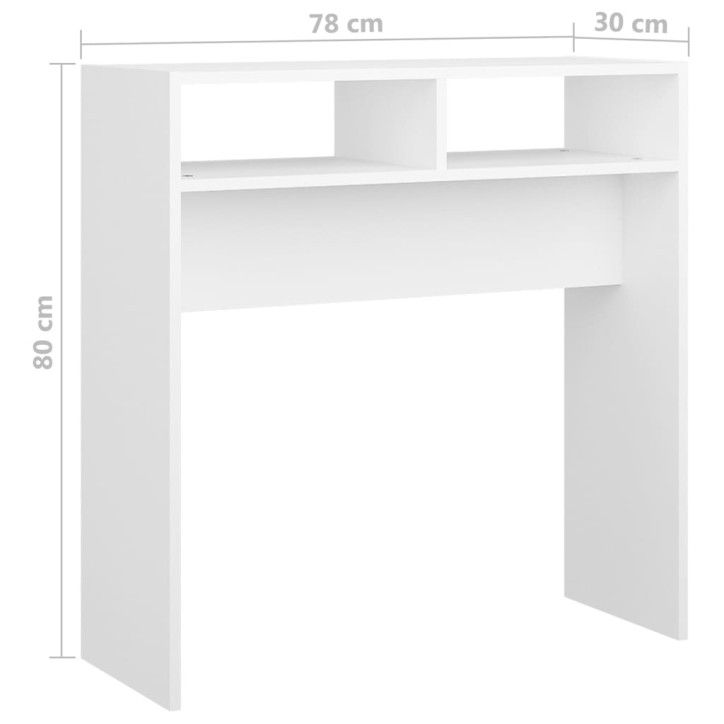 Konsolinis staliukas, baltos spalvos, 78x30x80cm, MDP