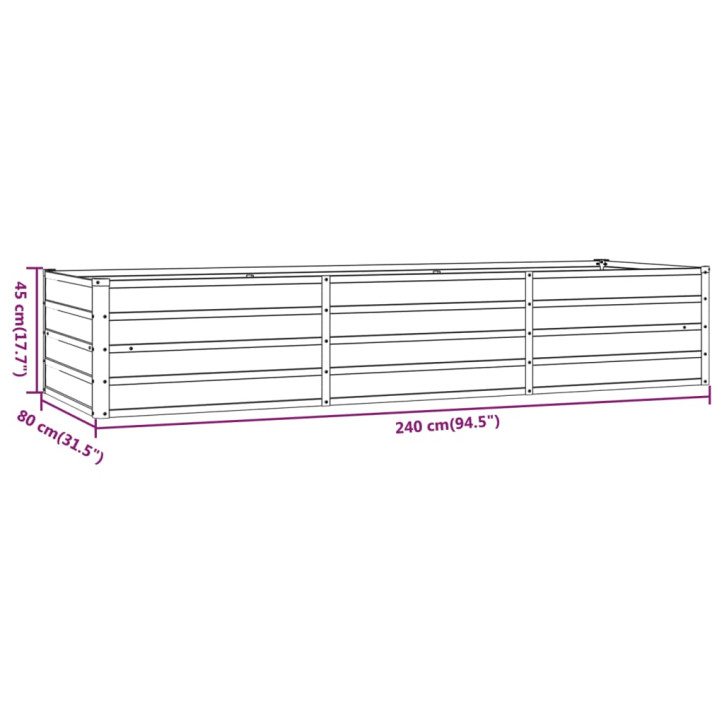 Sodo lovelis, pilkas, 240x80x45cm, plienas