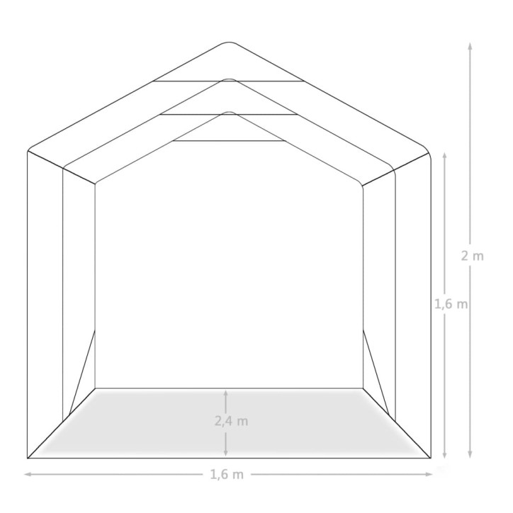 Garažas-palapinė, žalios spalvos, 1,6x2,4m, PVC (310022+310023)