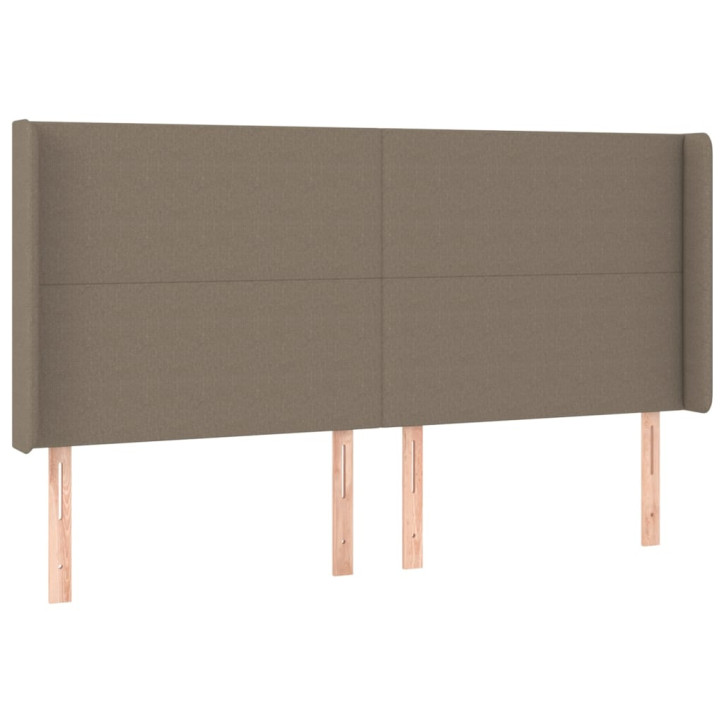 Galvūgalis su LED, taupe spalvos, 203x16x118/128cm, audinys