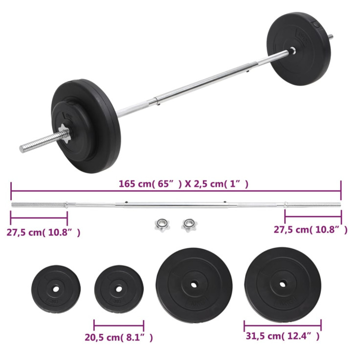 Štangos su svoriais rinkinys, 30kg