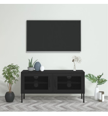 Televizoriaus spintelė, juodos spalvos, 105x35x50cm, plienas