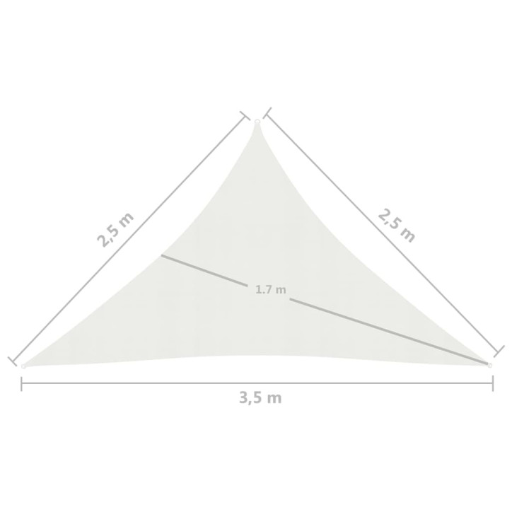 Uždanga nuo saulės, baltos spalvos, 2,5x2,5x3,5m, HDPE, 160g/m²