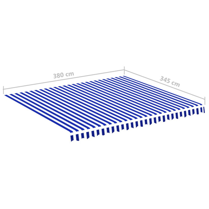 Pakaitinis audinys markizei, mėlynos ir baltos spalvos, 4x3,5m