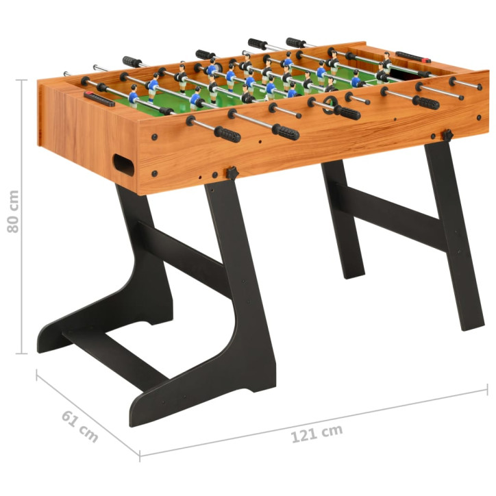 Sulankstomas stalo futbolo stalas, 121x61x80cm, šviesiai rudas