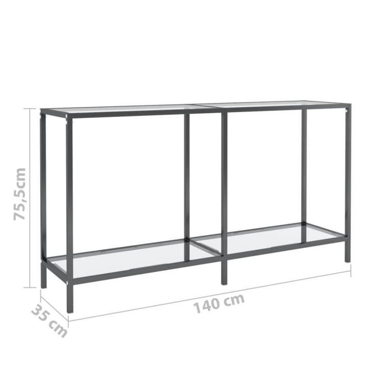 Konsolinis staliukas, skaidrus, 140x35x75,5cm, stiklas