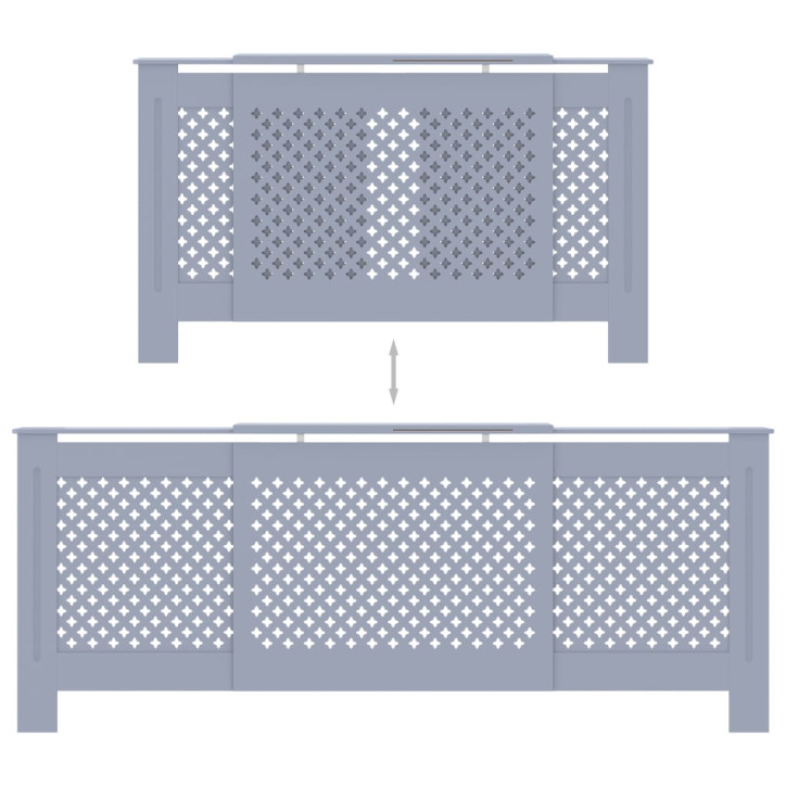 Radiatoriaus uždangalas, pilkos spalvos, 205cm, MDF