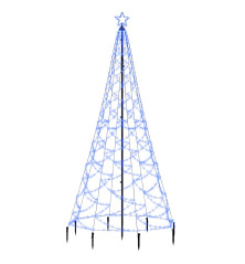 Kalėdų eglutė su metaliniu stulpu, 3m, 500 mėlynų LED lempučių