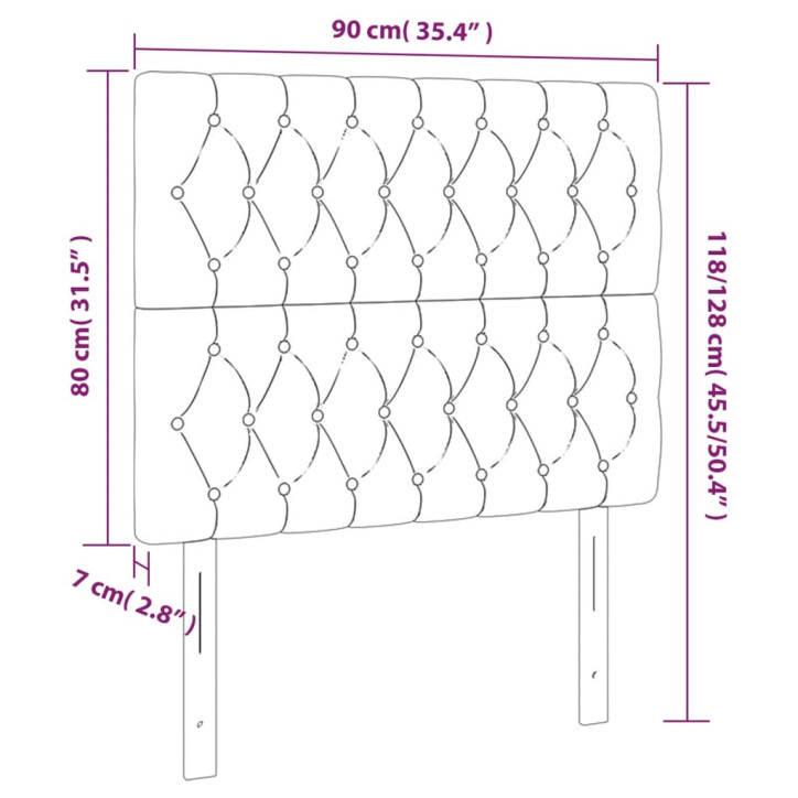 Galvūgalis su LED, tamsiai pilkas, 90x7x118/128cm, audinys