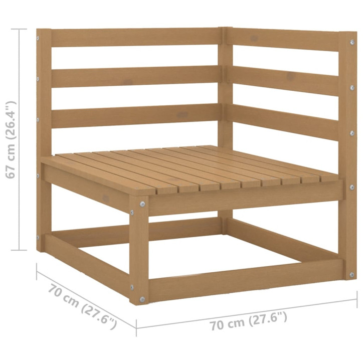 Trivietė sodo sofa su pagalvėlėmis, pušies medienos masyvas