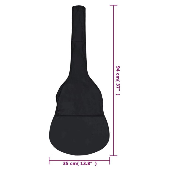 Gitaros dėklas 3/4 dydžio gitarai, juodas, 94x35 cm, audinys