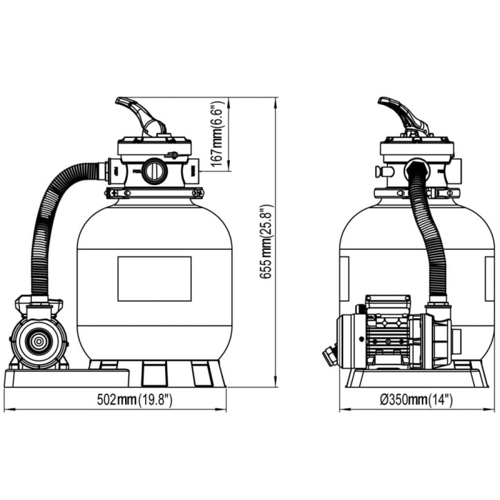 Smėlio filtro siurbliai, 2 vnt., 600W, 17000 l/val (2x90396)