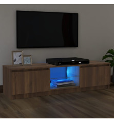 TV spintelė su LED apšvietimu, ruda ąžuolo, 120x30x35,5cm