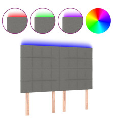 Galvūgalis su LED, tamsiai pilkas, 144x5x118/128cm, audinys