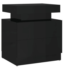 Naktinė spintelė, juodos spalvos, 45x35x52cm, MDP, blizgi