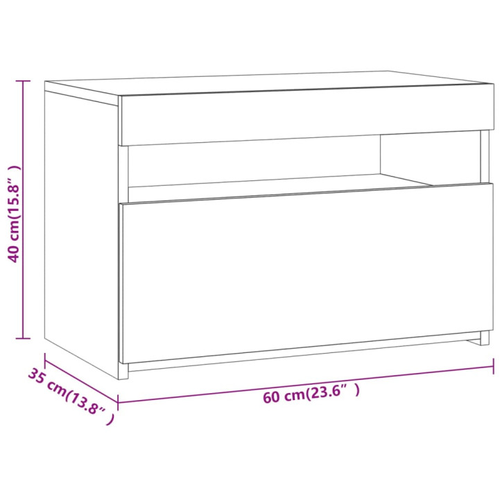 Televizoriaus spintelės su LED, 2vnt., rudos, 60x35x40cm