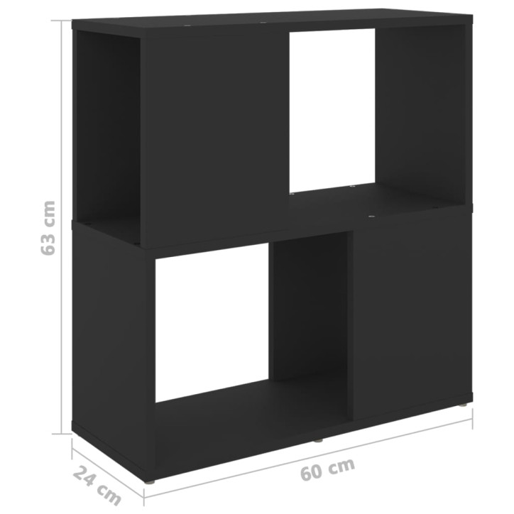 Spintelė knygoms, juodos spalvos, 60x24x63cm, MDP