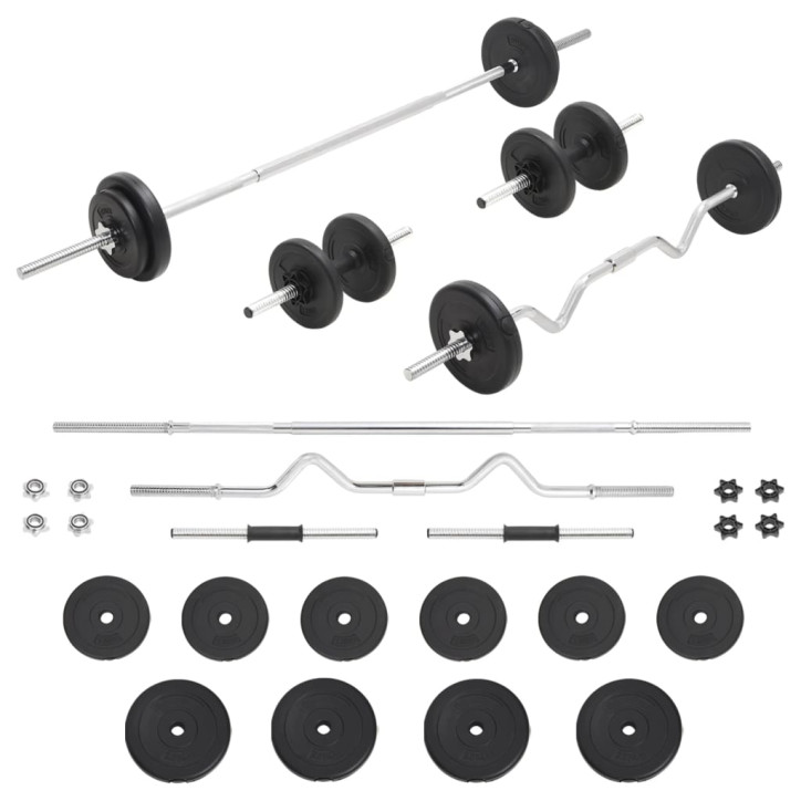 Štangos ir svarmenų su svoriais rinkinys, 90kg