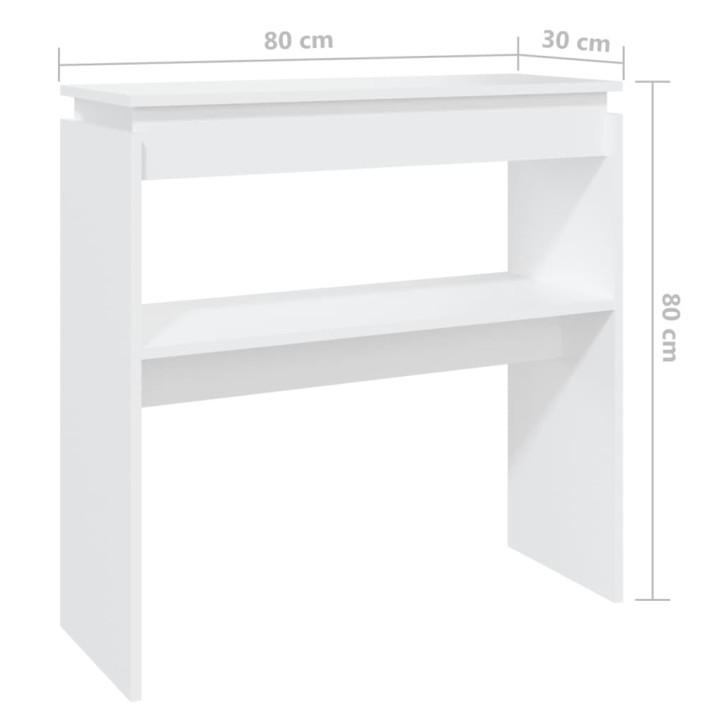 Konsolinis staliukas, baltos spalvos, 80x30x80cm, MDP