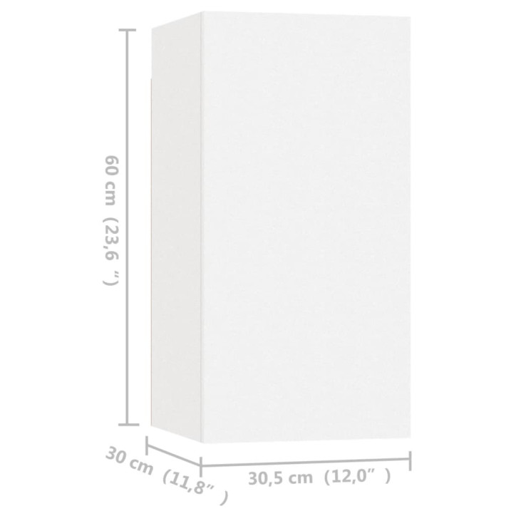 Televizoriaus spintelės, 4vnt., baltos, 30,5x30x60cm, MDP