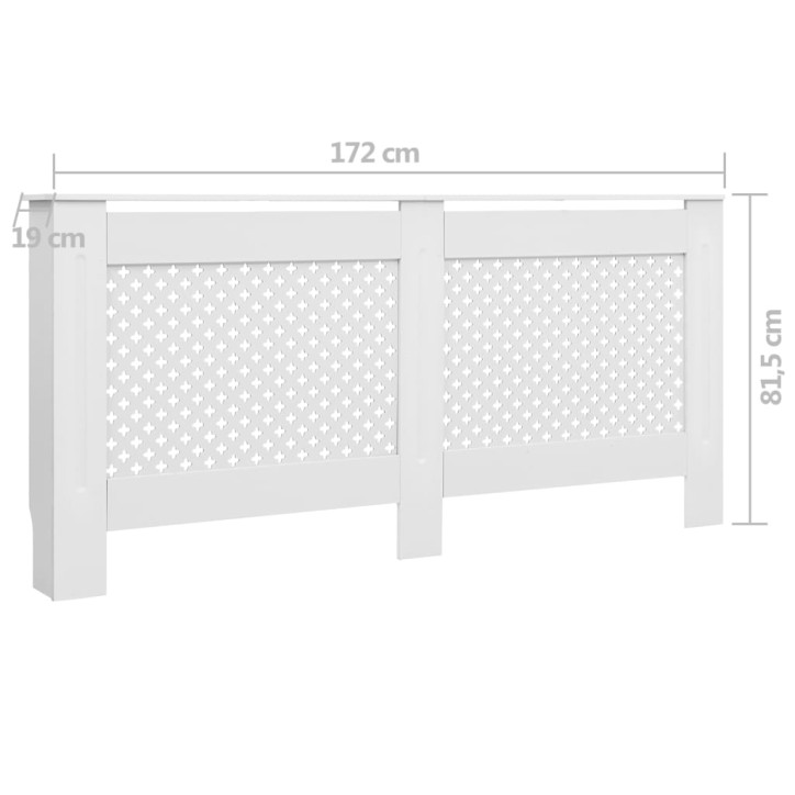 Radiatoriaus uždangalas, baltos sp., 172x19x81,5cm, MDF