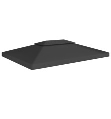 Pavėsinės uždangalas, 2 pakopų, juodas, 4x3m, 310 g/m²